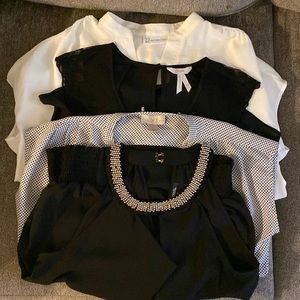 Bundle. Black/white blouses. Doing some spring cleaning 😊 (sizes xs-m, fits S)